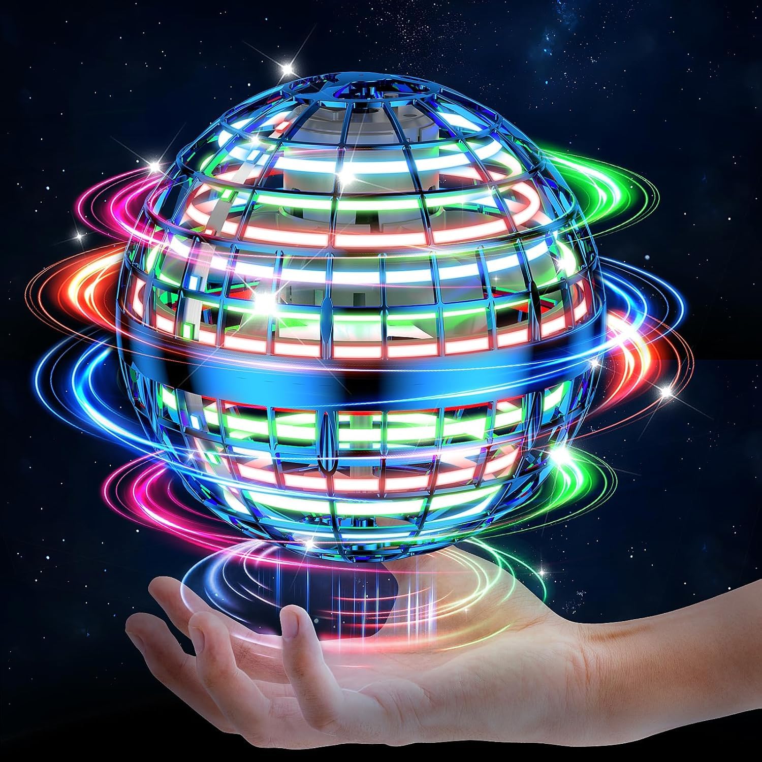 Flying Orb Ball Cosmic Globe Hover Ball Fly Fidget Spinner Magic Fidget Hover Spinner Indoor Outdoor Toys for 6 7 8 9 10+ Years Old Boys Girls Teens (Blue)