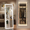 FENNIO Full Length Mirror with Lights 61" x 21" LED Full Body Mirror Free Standing Lighted Floor Mirror Wall Mounted Hanging Mirror with Lights for Bedroom Salon Dimmable & 3 Color Lighting